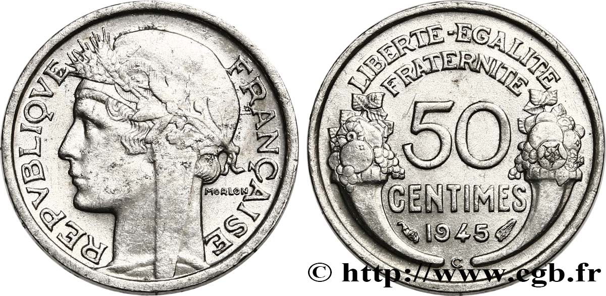 50 centimes Morlon, légère 1945 Castelsarrasin F.194/7 AU54 