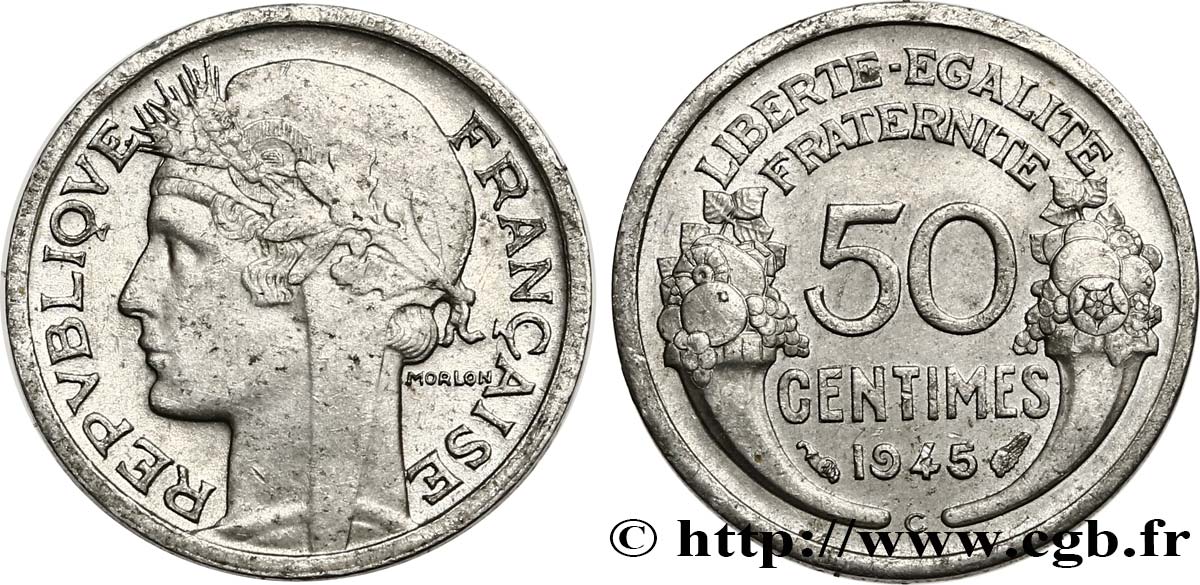 50 centimes Morlon, légère 1945 Castelsarrasin F.194/7 BB52 