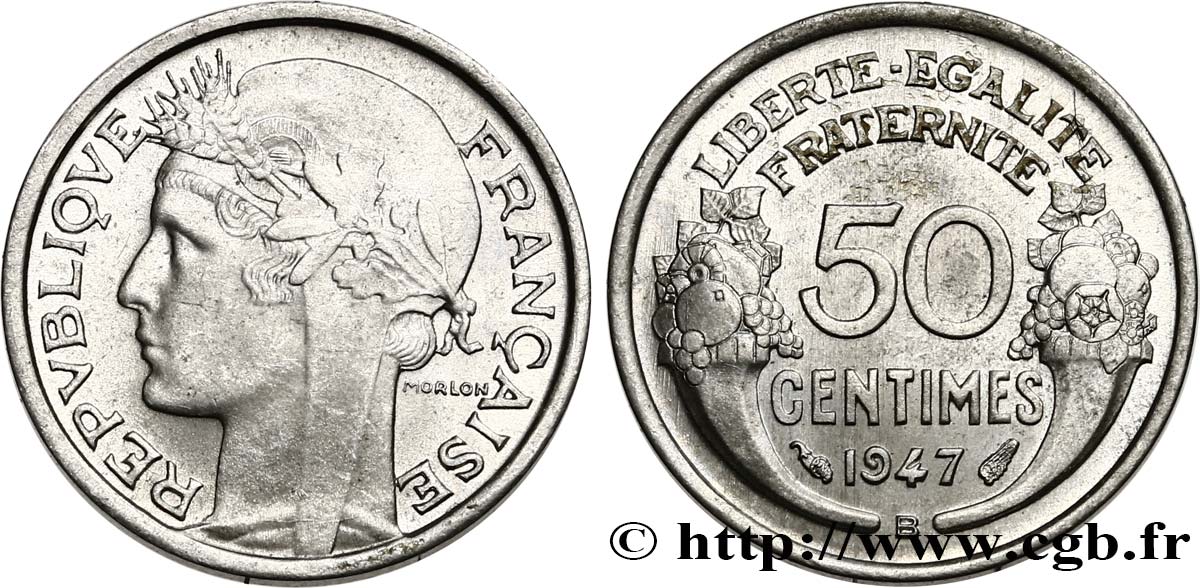 50 centimes Morlon, légère 1947 Beaumont-Le-Roger F.194/11 EBC+ 