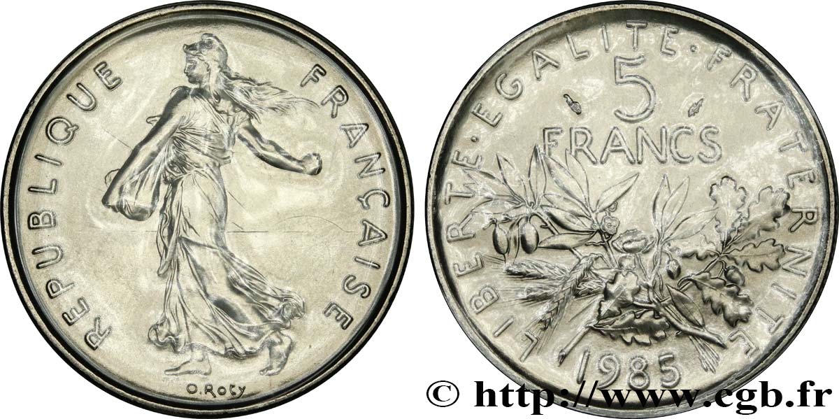 5 francs Semeuse, nickel 1985 Pessac F.341/17 ST 