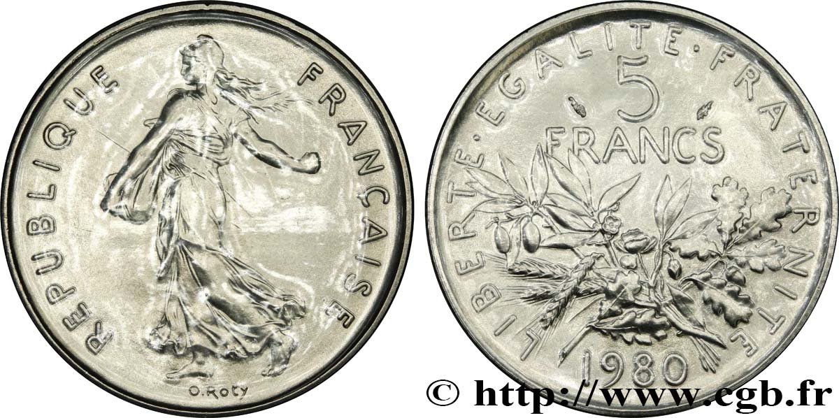 5 francs Semeuse, nickel 1980 Pessac F.341/12 MS 