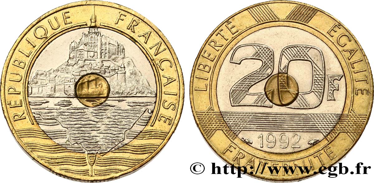 20 francs Mont Saint-Michel 1992 Pessac F.403/5 AU55 