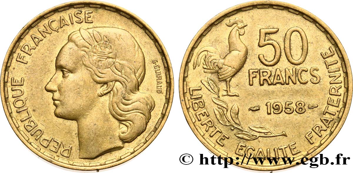 50 francs Guiraud 1958 Paris F.425/14 AU53 