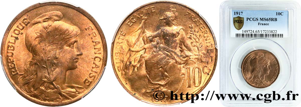 10 centimes Daniel-Dupuis 1917  F.136/28 MS65 PCGS