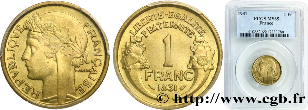 1 franc Morlon 1931 Paris F.219/2 FDC65 PCGS