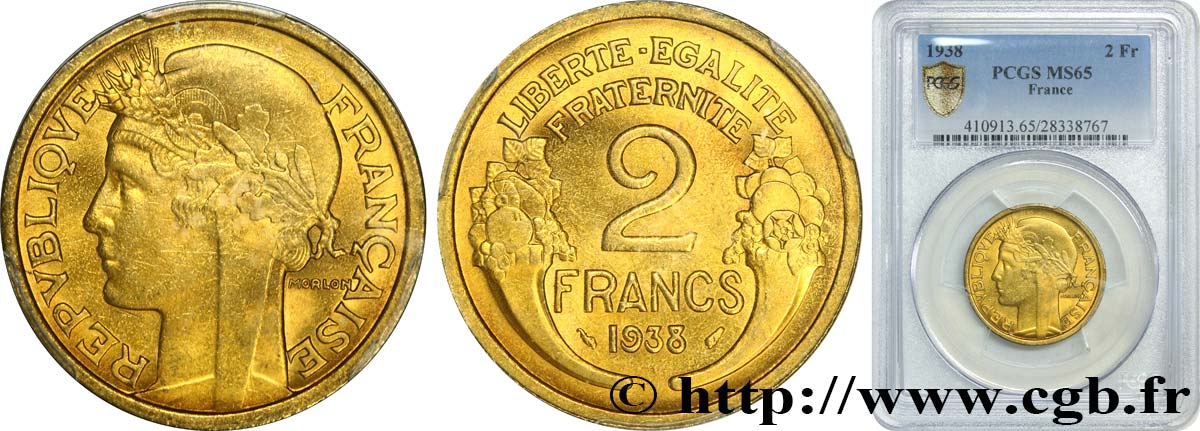 2 francs Morlon 1938  F.268/11 FDC65 PCGS