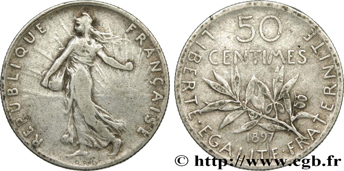 50 centimes Semeuse 1897 Paris F.190/1 BC25 