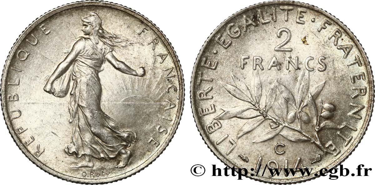 2 francs Semeuse 1914 Castelsarrasin F.266/16 MBC52 
