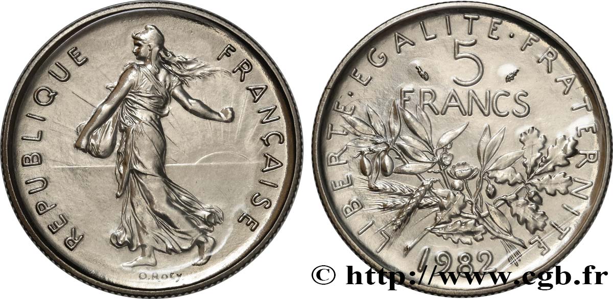 5 francs Semeuse, nickel 1982 Pessac F.341/14 ST 