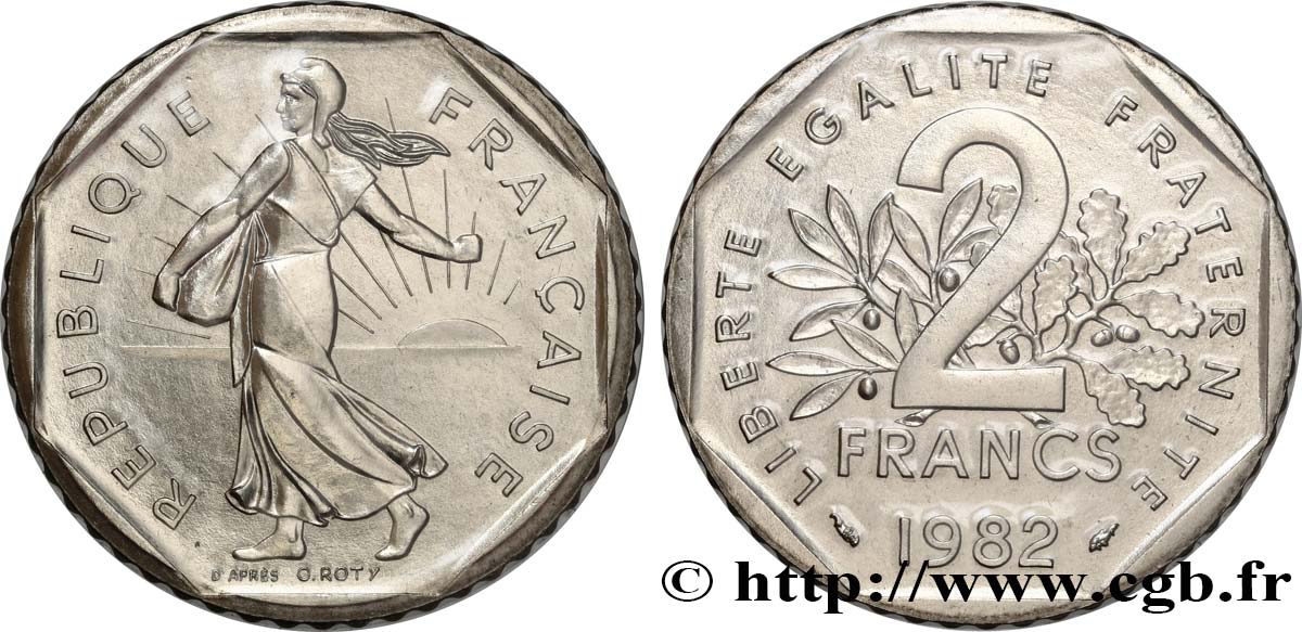 2 francs Semeuse, nickel 1982 Pessac F.272/6 FDC 