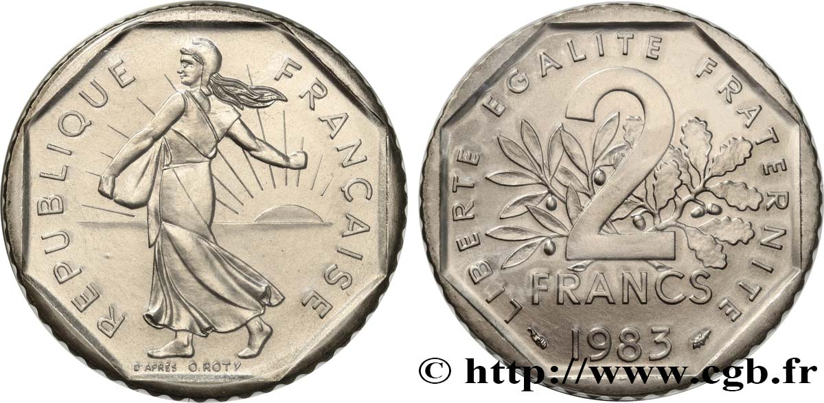 2 francs Semeuse, nickel 1983 Pessac F.272/7 ST 