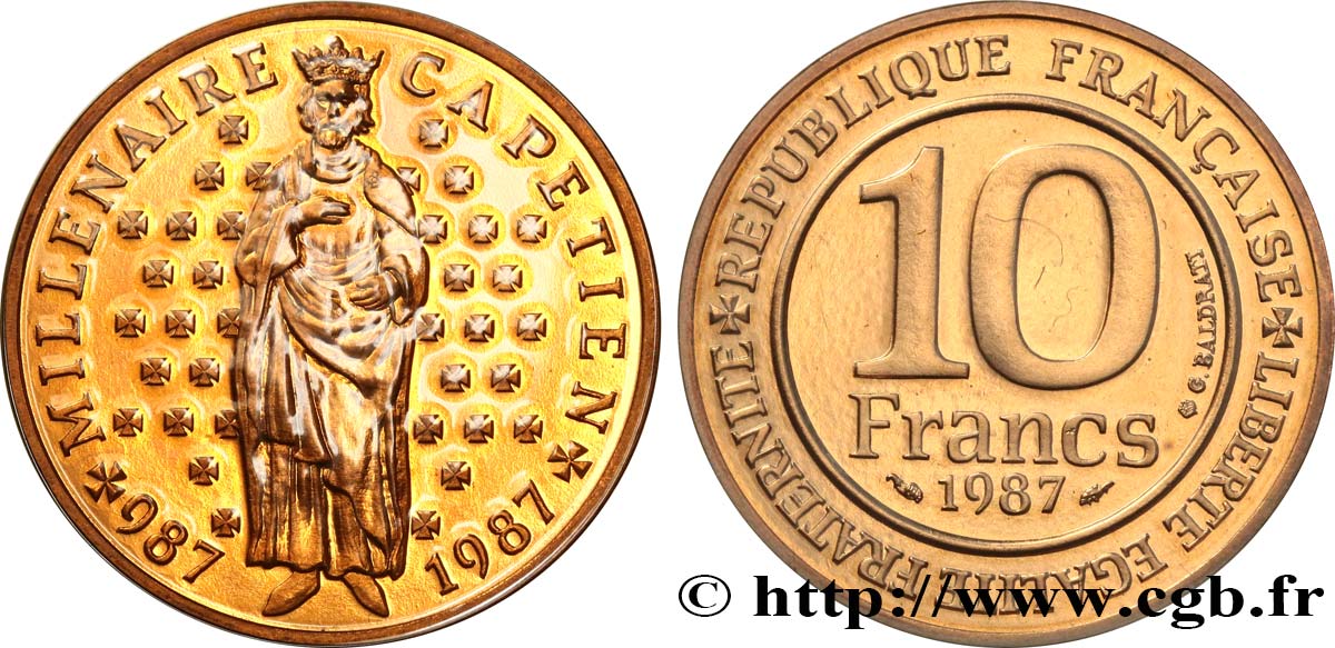 10 francs Millénaire Capétien 1987  F.371/2 FDC 