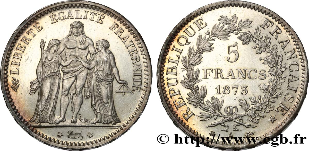 5 francs Hercule 1873 Paris F.334/9 VZ 