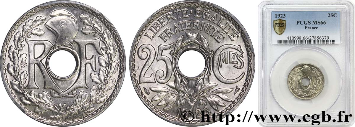 25 centimes Lindauer 1923  F.171/7 ST66 PCGS