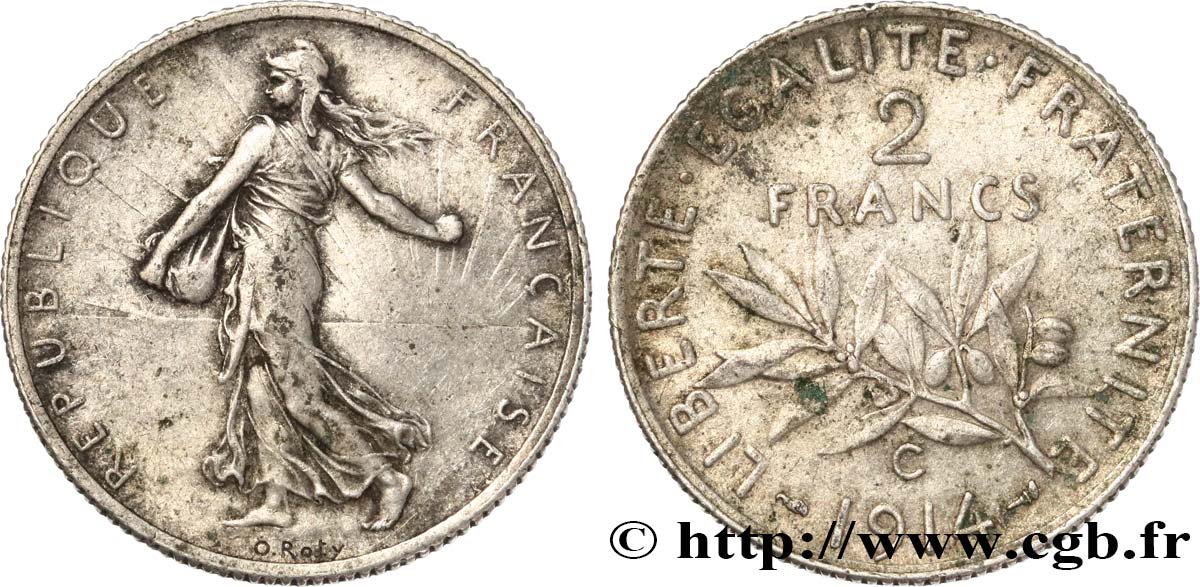 2 francs Semeuse 1914 Castelsarrasin F.266/16 TTB45 