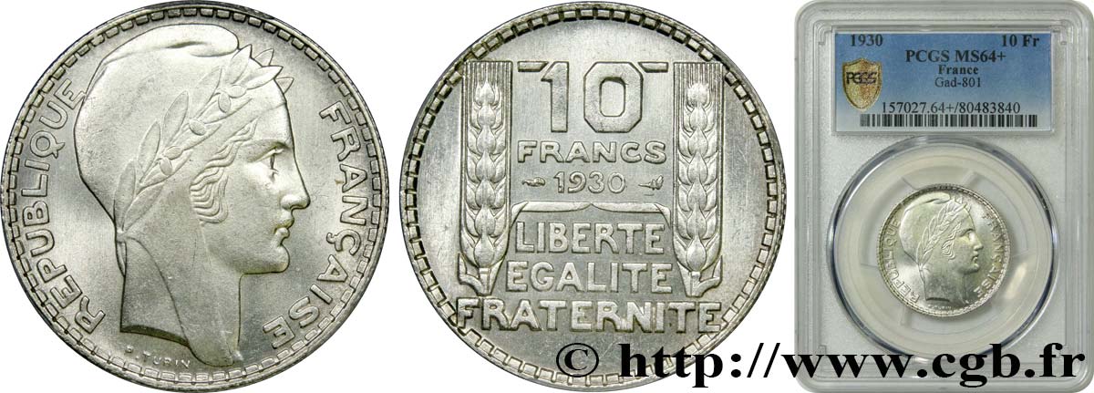 10 francs Turin 1930  F.360/3 MS64 PCGS