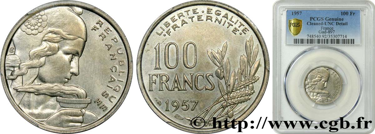 100 francs Cochet 1957  F.450/10 SPL PCGS