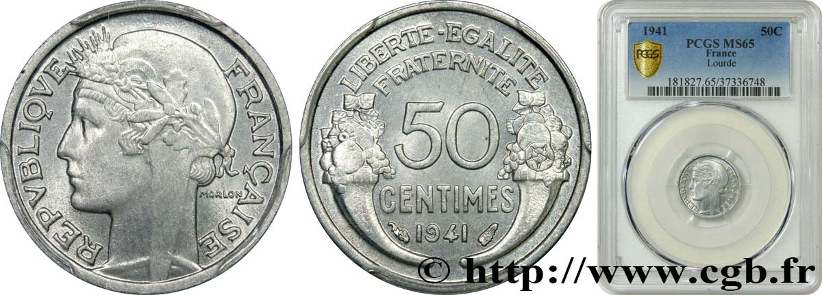 50 centimes Morlon, lourde 1941  F.193/2 ST65 PCGS