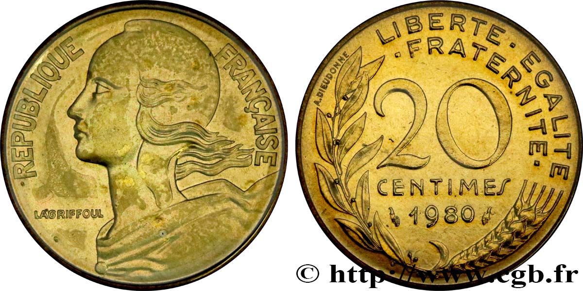 20 centimes Marianne 1980 Pessac F.156/20 FDC 