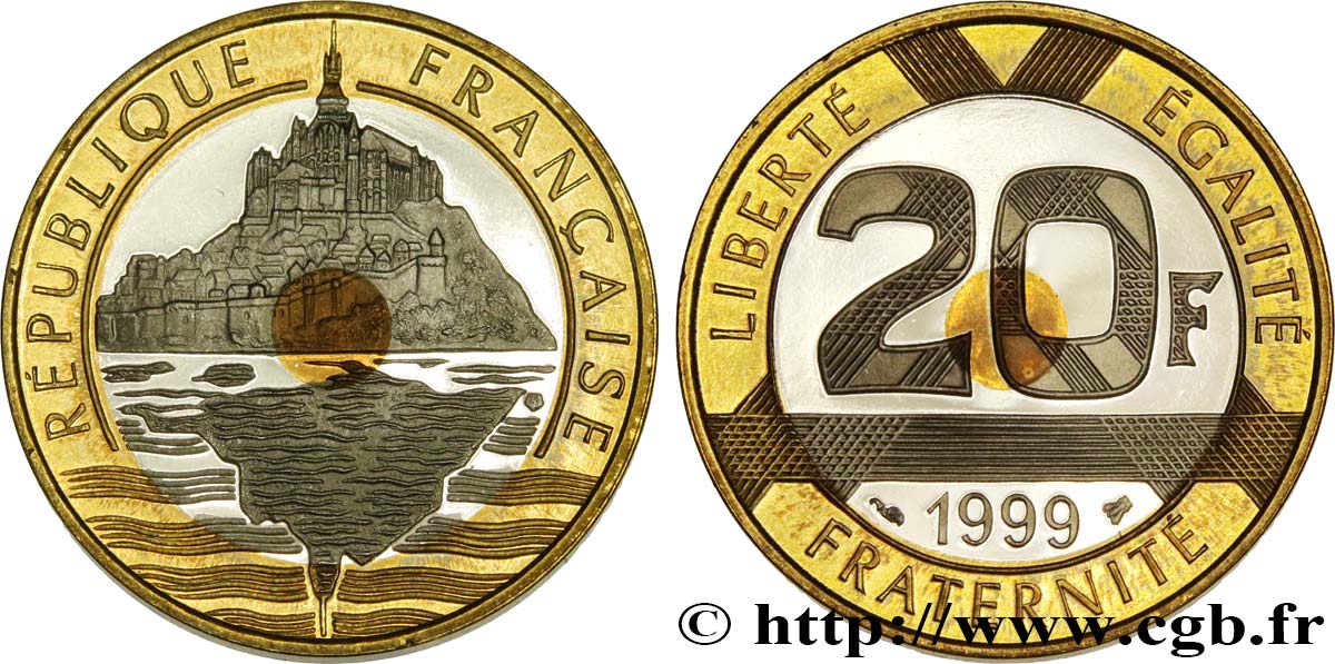 20 francs Mont Saint-Michel, BE (Belle Épreuve) 1999 Pessac F.403/15 var. ST 