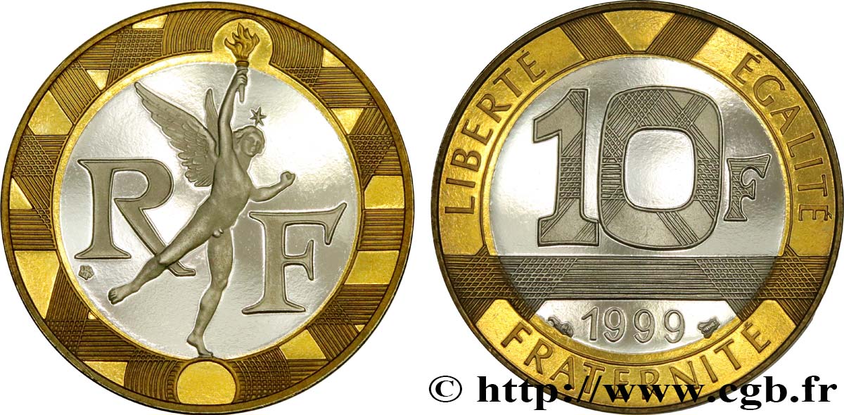 10 francs Génie de la Bastille, BE (Belle Épreuve) 1999 Pessac F.375/16 var. MS 