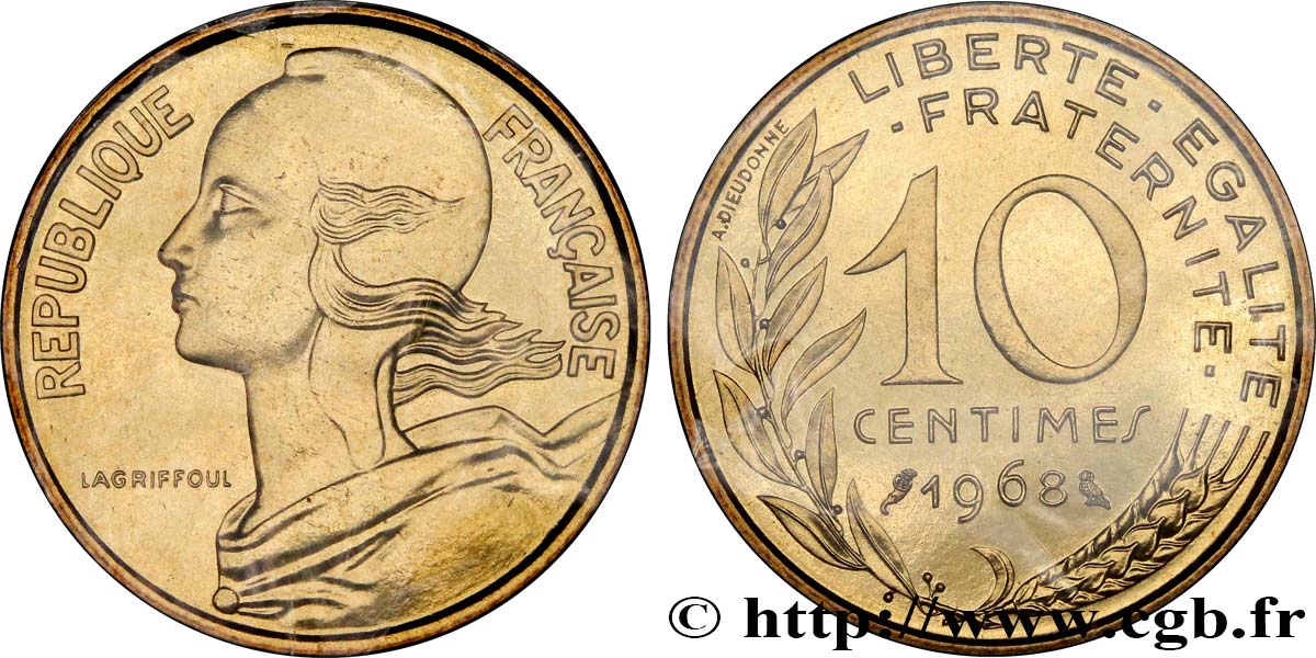 10 centimes Marianne 1968 Paris F.144/8 FDC 