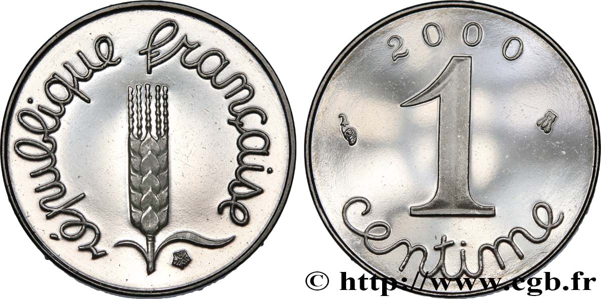 1 centime Épi, BE (Belle Épreuve) 2000 Pessac F.106/60 var. ST 