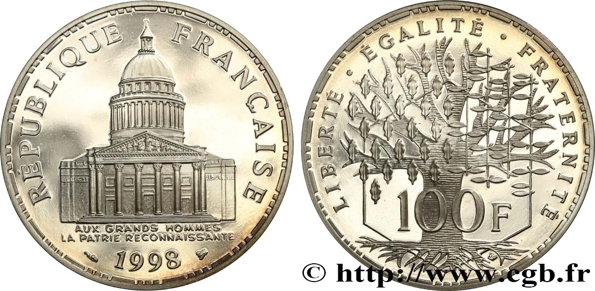 100 francs Panthéon, BE (Belle Épreuve) 1998  F.451/21 FDC 