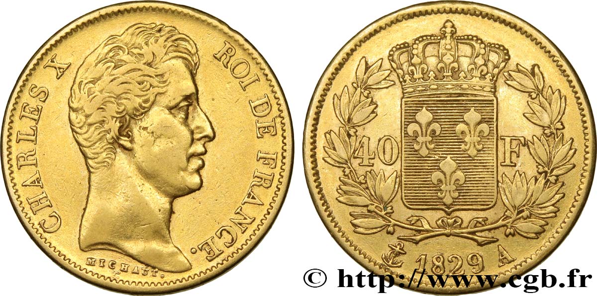 40 francs or Charles X, 2e type 1829 Paris F.544/4 VF 