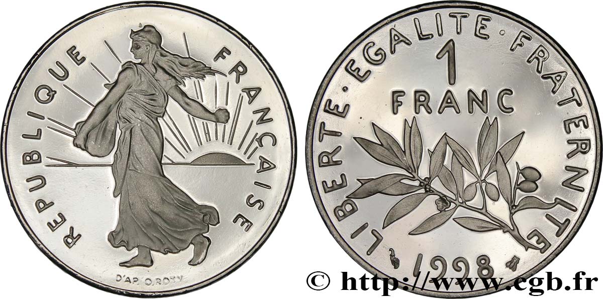 1 franc Semeuse, nickel, BE (Belle Épreuve) 1998 Pessac F.226/46 var. MS 