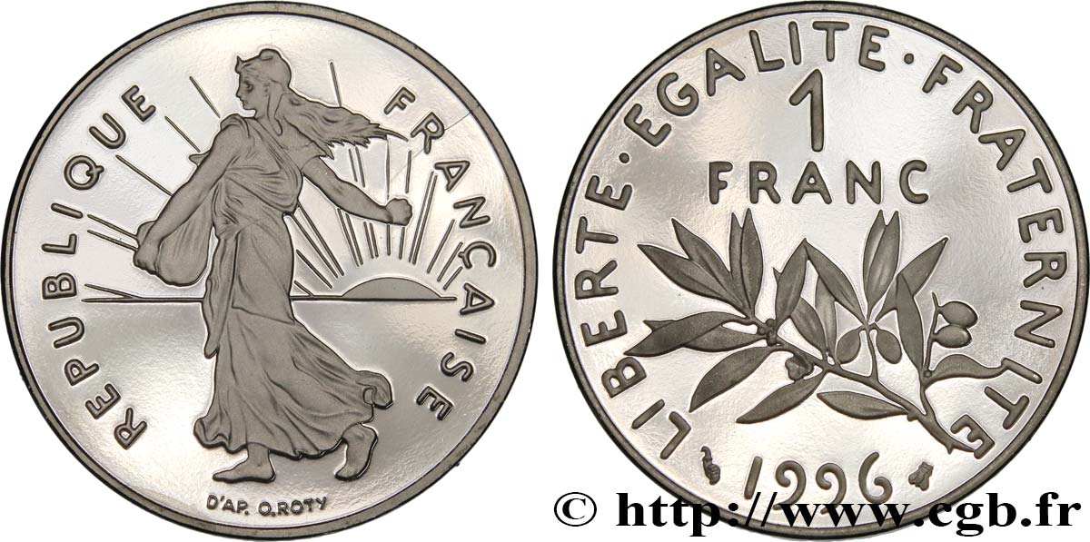 1 franc Semeuse, nickel, BE (Belle Épreuve) 1996 Pessac F.226/44 var. FDC 