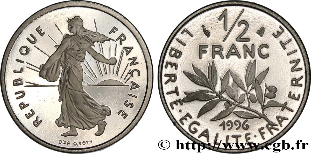 1/2 franc Semeuse, BE (Belle Épreuve) 1996 Pessac F.198/39 var. ST 