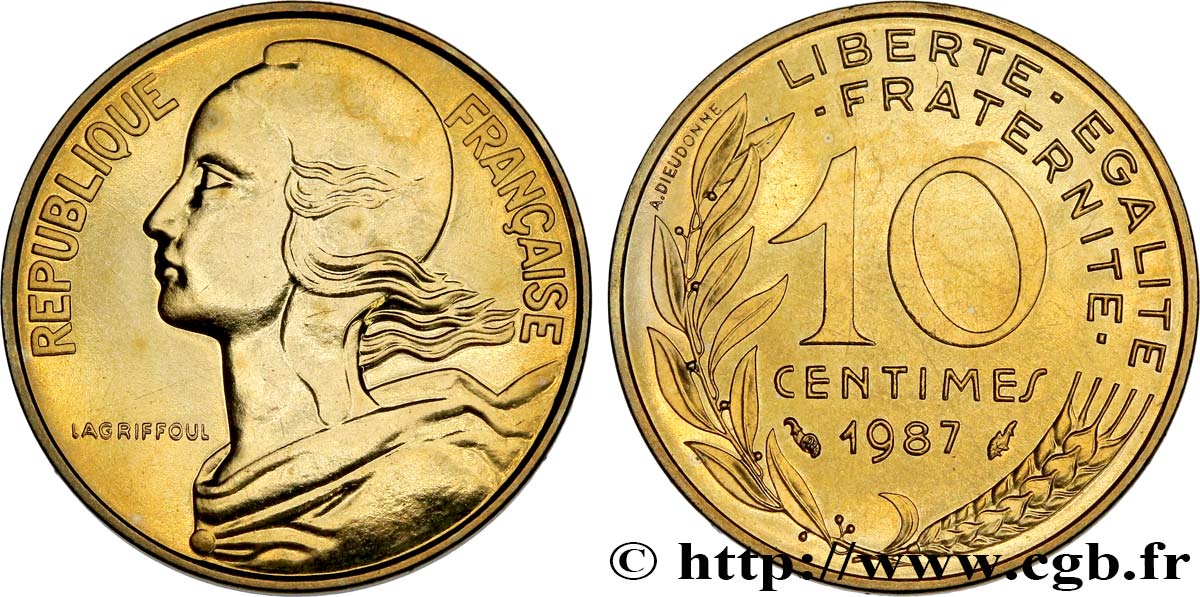 10 centimes Marianne, Brillant Universel 1987 Pessac F.144/27 FDC 