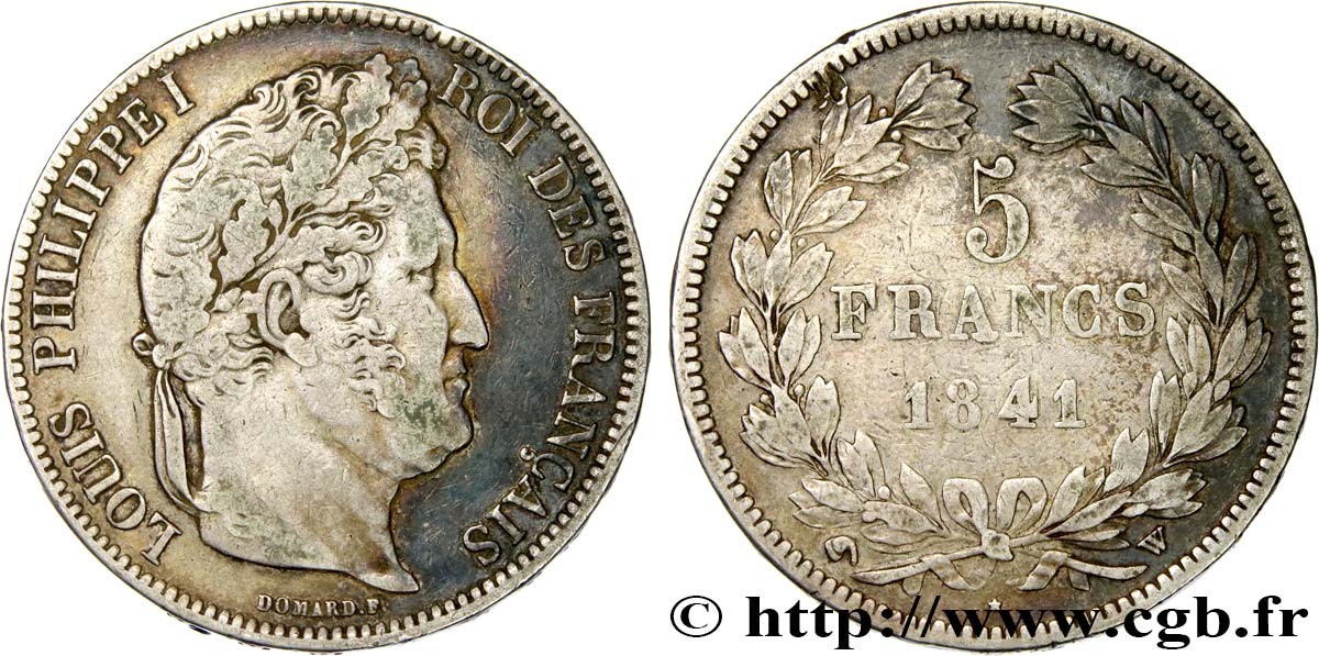 5 francs IIe type Domard 1841 Lille F.324/94 MB35 