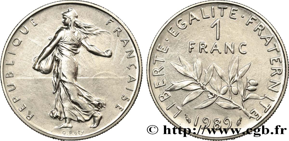 1 franc Semeuse, nickel, Brillant Universel 1989 Pessac F.226/34 MS 