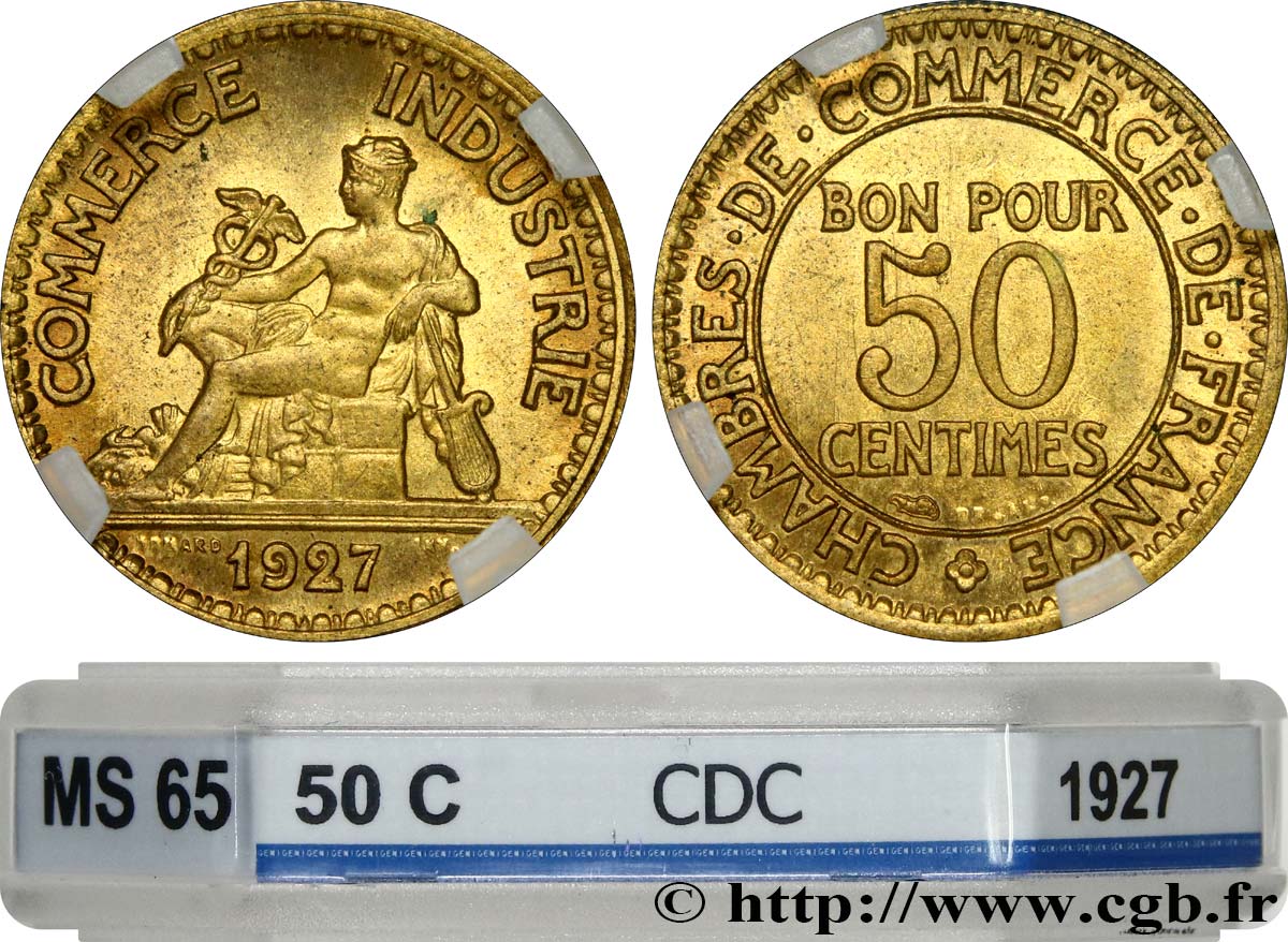 50 centimes Chambres de Commerce 1927 Paris F.191/9 ST65 GENI