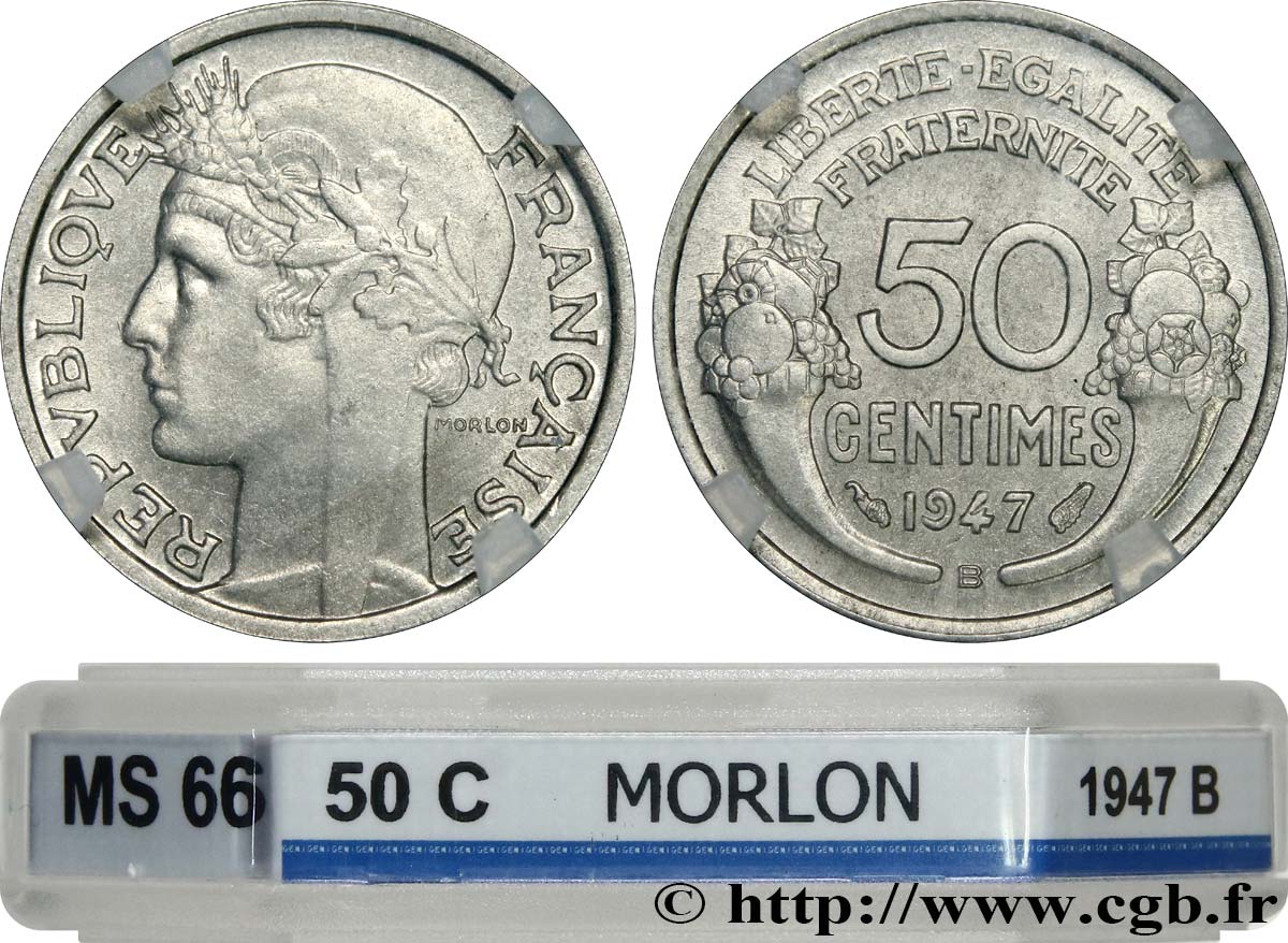 50 centimes Morlon, légère 1947 Beaumont-Le-Roger F.194/11 FDC66 GENI
