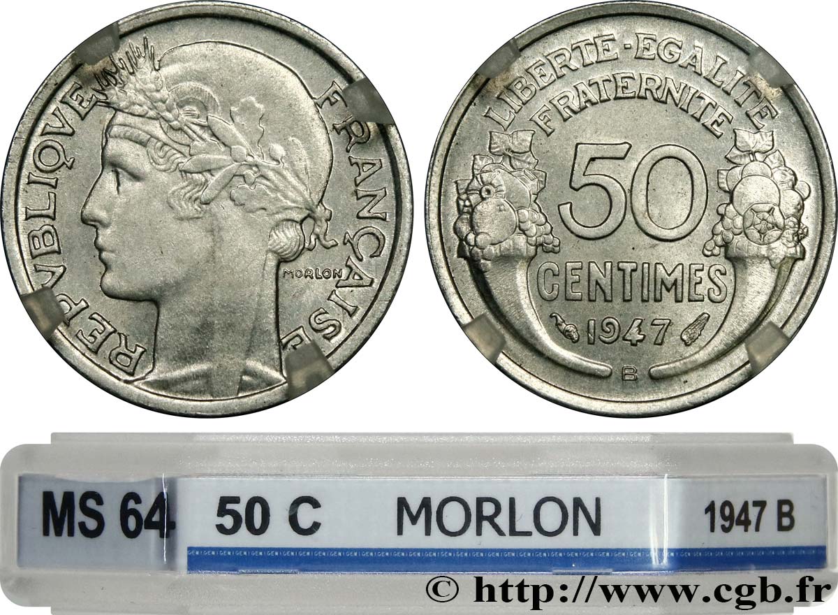 50 centimes Morlon, légère 1947 Beaumont-Le-Roger F.194/11 SPL64 GENI