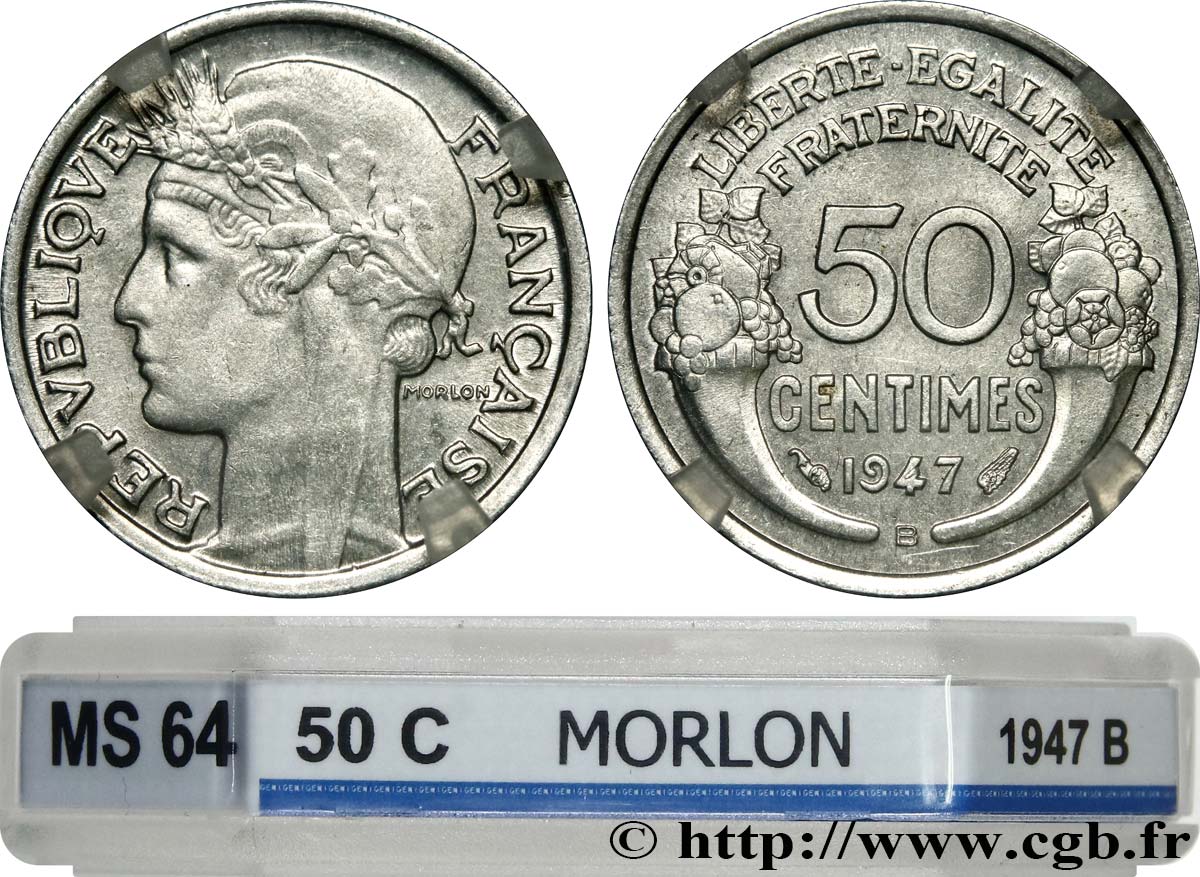 50 centimes Morlon, légère 1947 Beaumont-Le-Roger F.194/11 SPL64 GENI