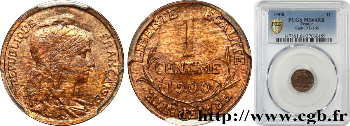 1 centime Daniel-Dupuis 1900  F.105/4 SC64 PCGS
