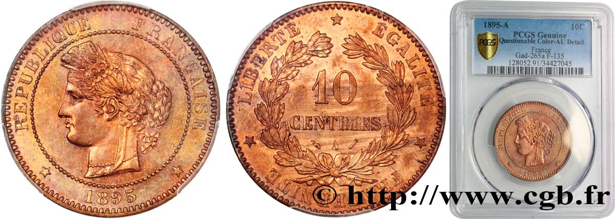 10 centimes Cérès 1895 Paris F.135/40 SUP+ PCGS