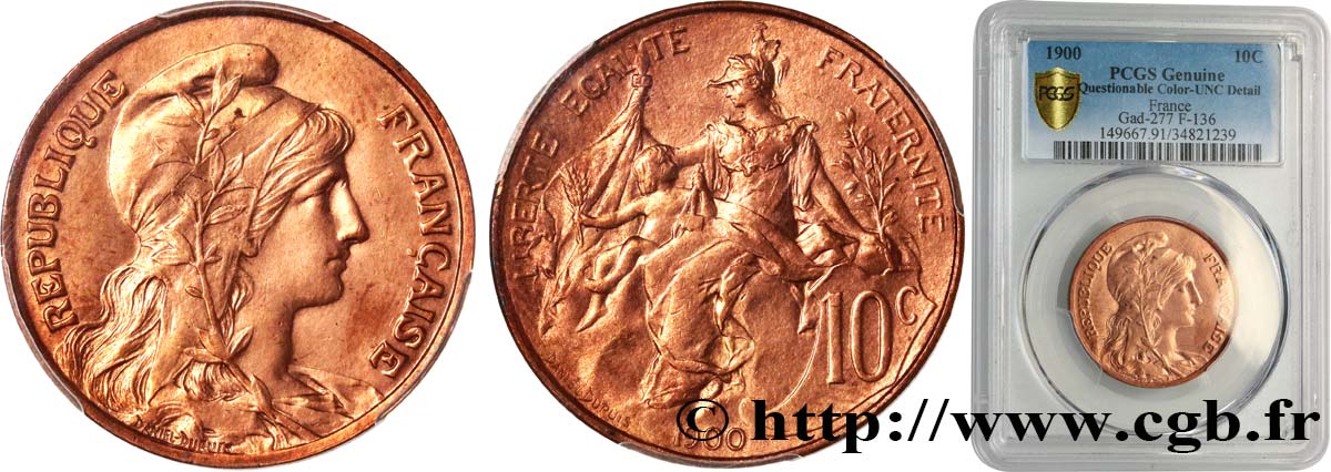 10 centimes Daniel-Dupuis 1900  F.136/8 SPL PCGS