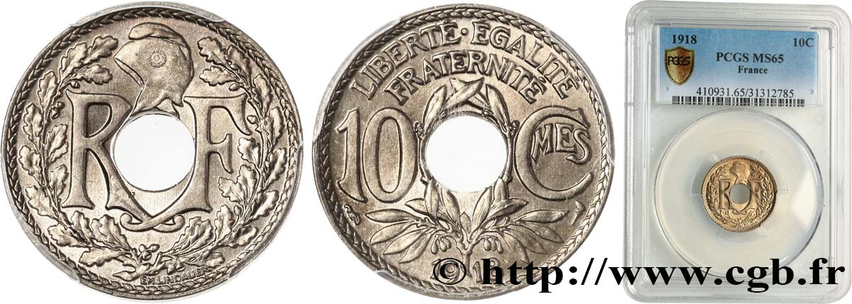 10 centimes Lindauer 1918  F.138/2 MS65 PCGS