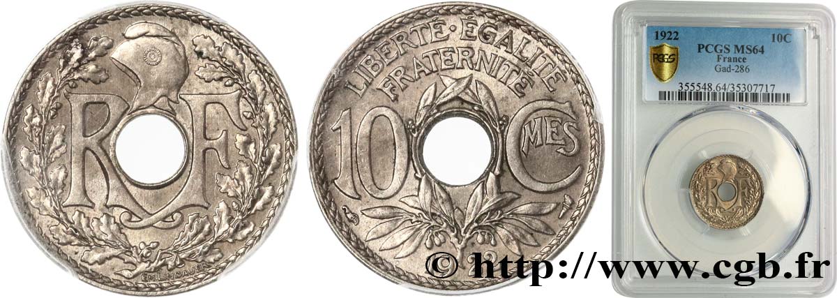 10 centimes Lindauer 1922  F.138/6 MS64 PCGS