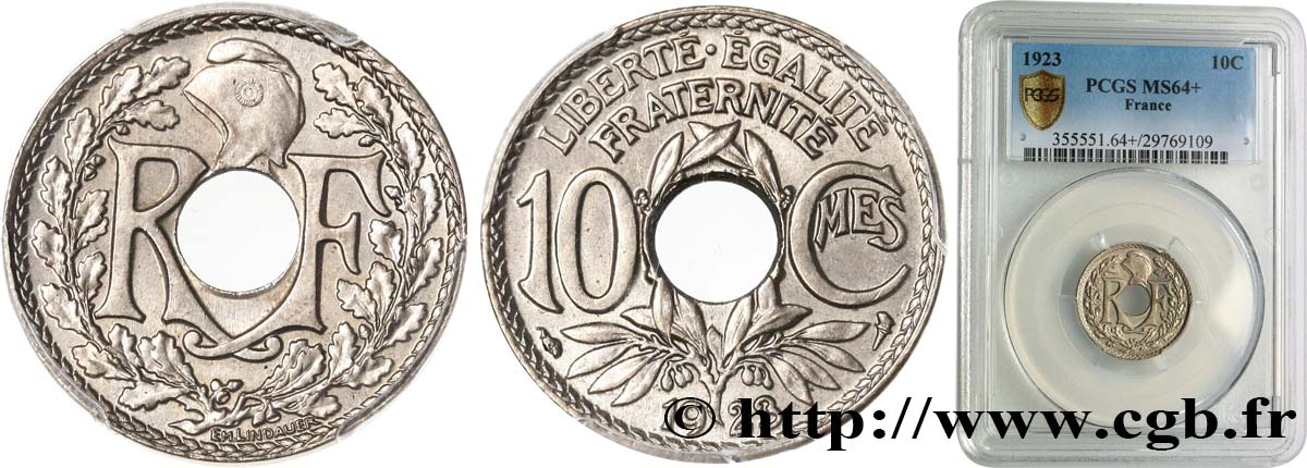 10 centimes Lindauer 1923  F.138/8 fST64 PCGS