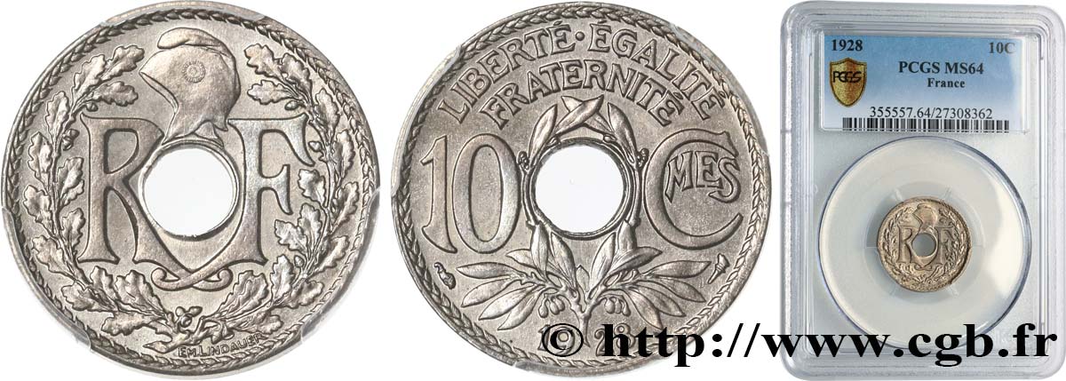10 centimes Lindauer 1928  F.138/15 SC64 PCGS