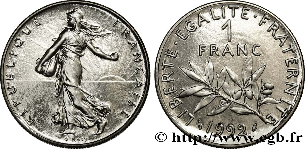 1 franc Semeuse, nickel, BU (Brillant Universel), frappe médaille 1992 Pessac F.226/39 ST 