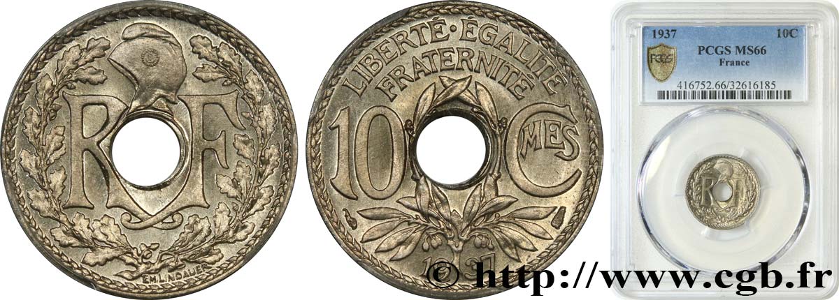 10 centimes Lindauer 1937  F.138/24 MS66 PCGS