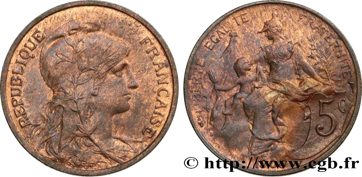 5 centimes Daniel-Dupuis 1905  F.119/15 XF 