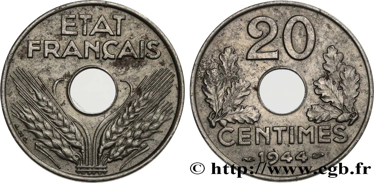 20 centimes fer 1944  F.154/3 TTB50 